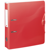 Ordner „WAVE“ Colour Code | A4, 70 mm, Hebelmechanik mit gummiertem Griff, red